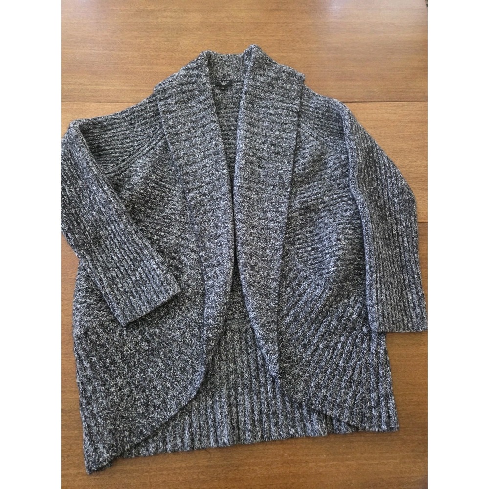 Talbots Cardigan Sweater‎ Women's Petite Medium Grey Black White